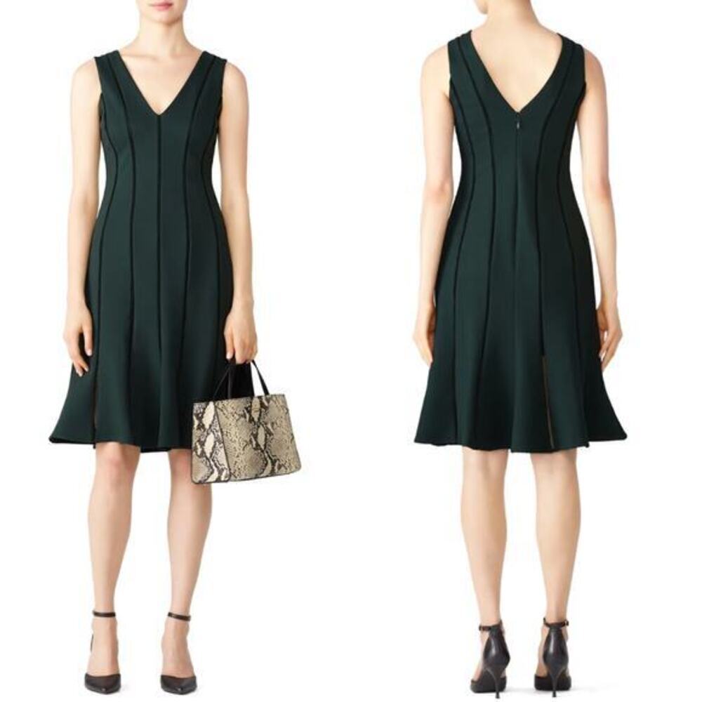 Adelyn Rae Pilar‎ Knit Ponte Dress in dark green, size 1X
